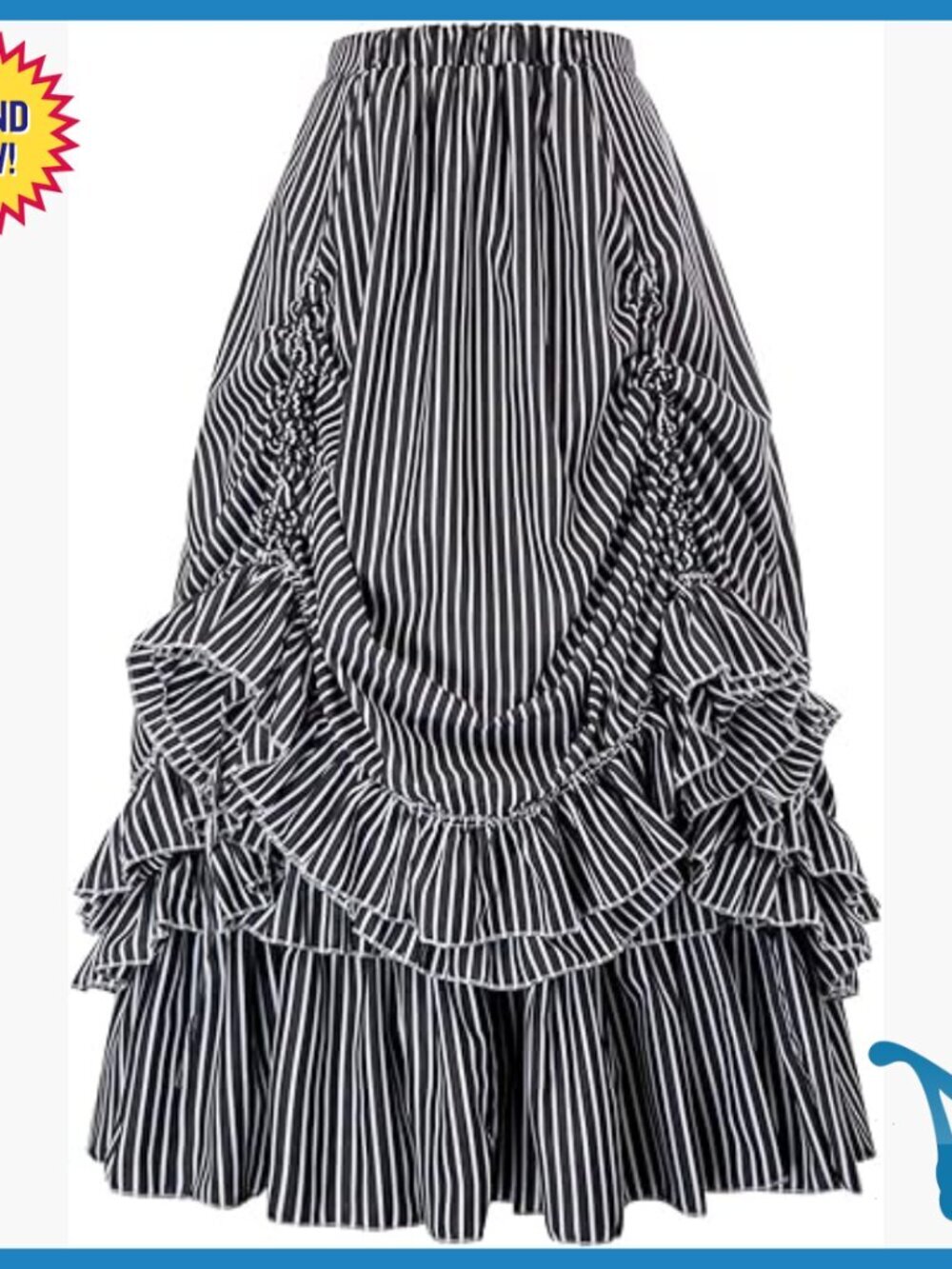 Vintage Stripes Gothic Victorian Skirt Renaissance Steampunk Costume